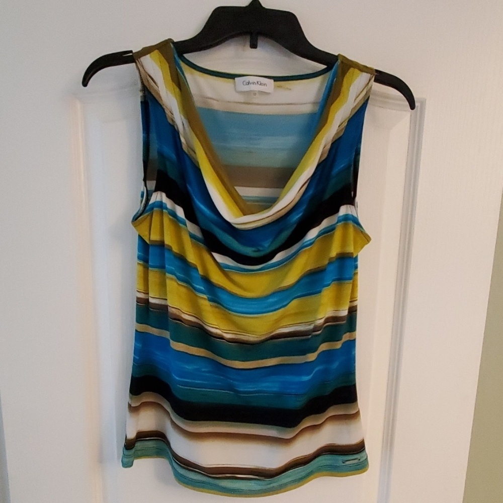 Calvin Klein drape neck top Size M